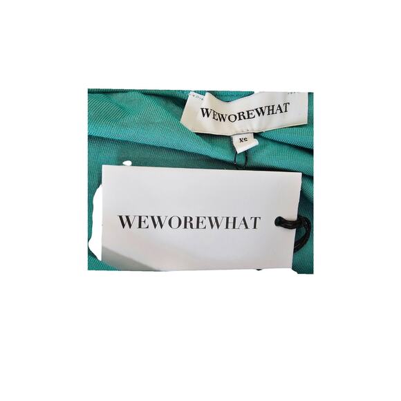 WeWoreWhat Cold Shoulder Long Sleeve Top XS Teal Green NWT - Picture 4 of 6